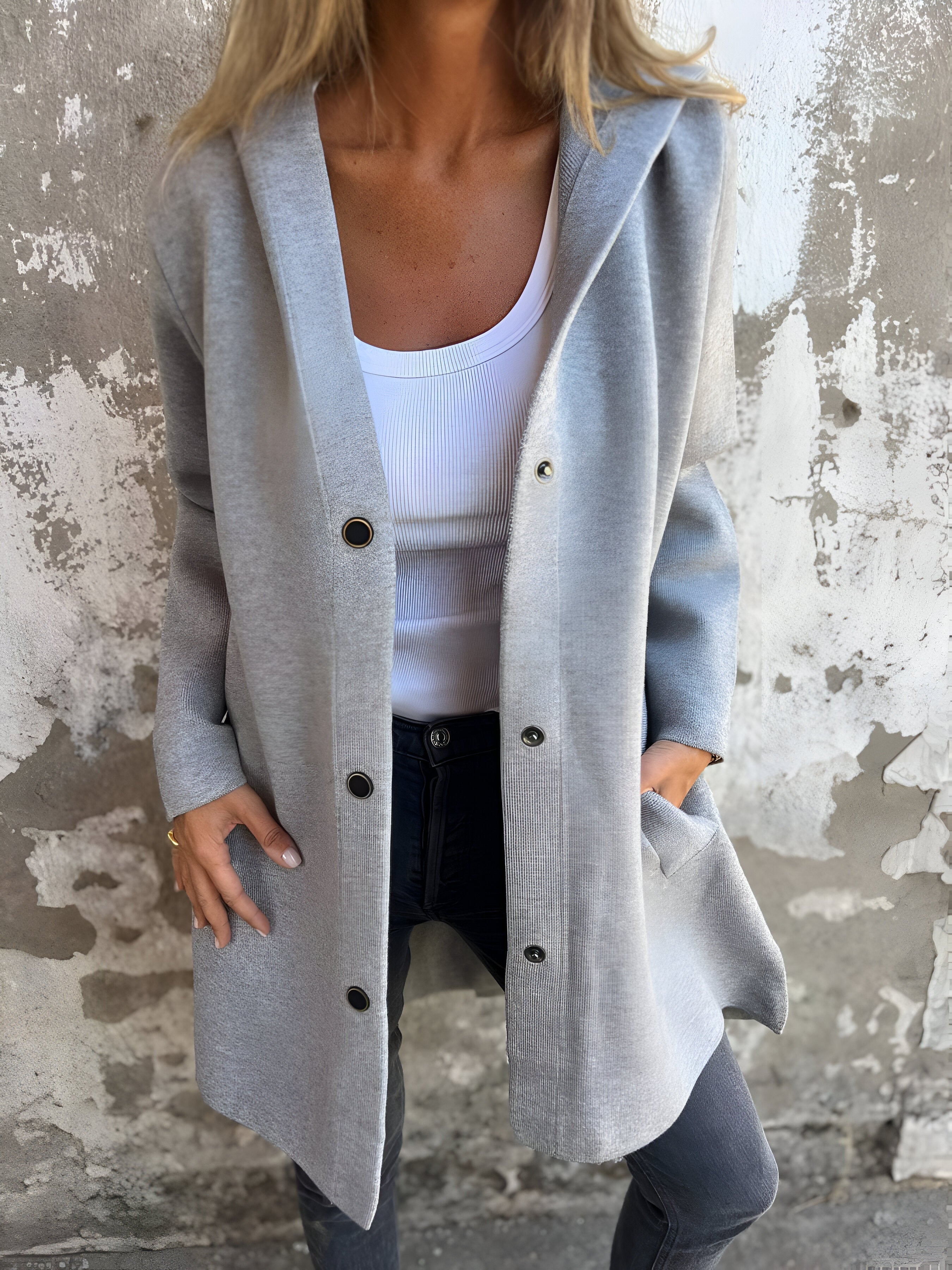 Mireille | Button-Up Coat for Women - Motheero