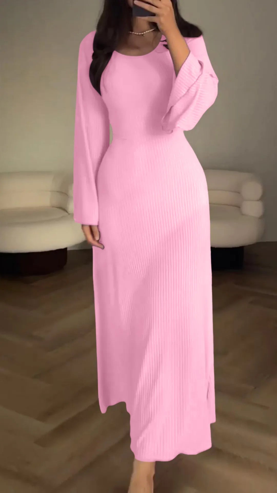 Allegra | Elegant Long-Sleeve Maxi Dress - Motheero