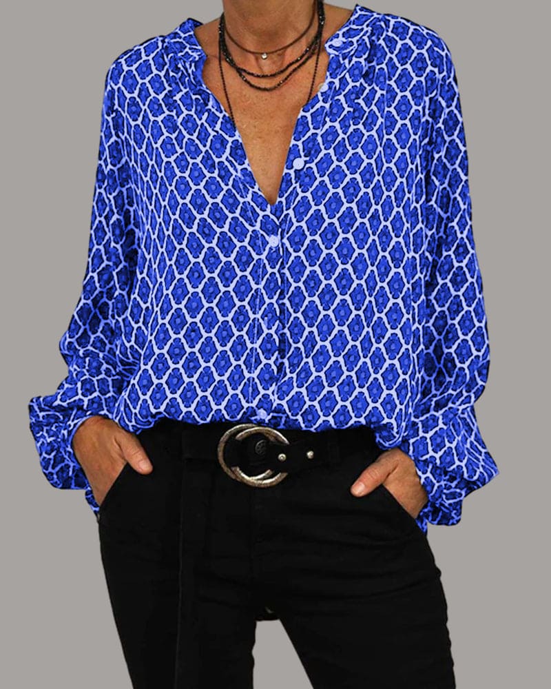 Mara | V‑Neck Blouse - Motheero