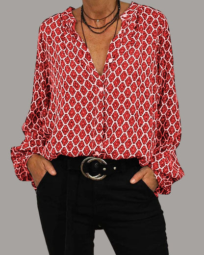 Mara | V‑Neck Blouse - Motheero