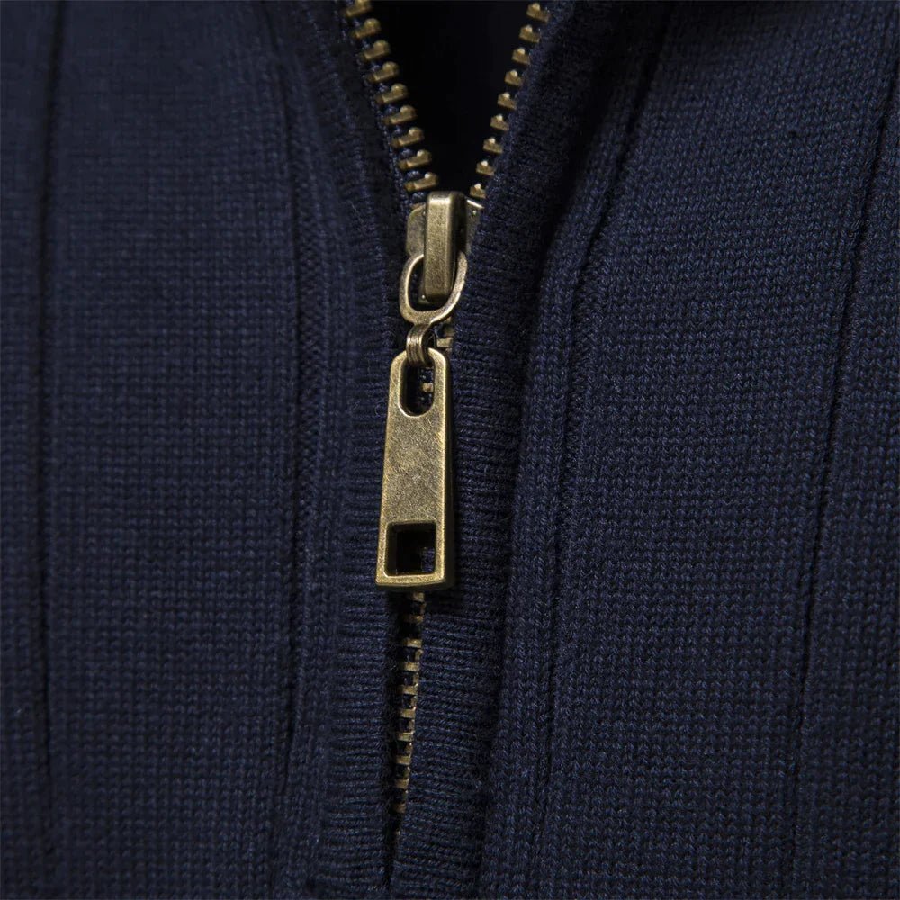 Maddox | Classic Ribbed Quarter-Zip Sweater