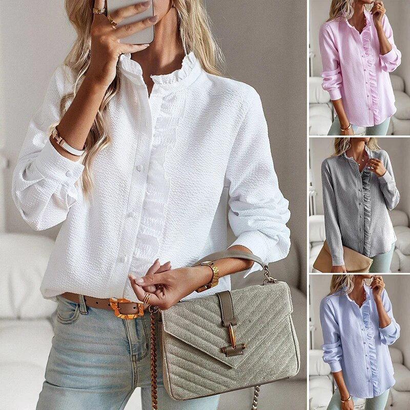 Lina | Elegant Long Sleeve Blouse - Motheero
