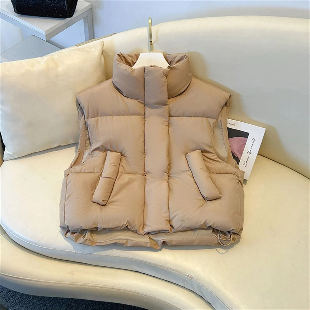 Anya | Modern Cropped Windproof Jacket Vest for Everyday Versatility