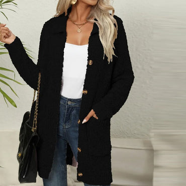 Clarisse | Women Teddy Fleece Button-Up Cardigan