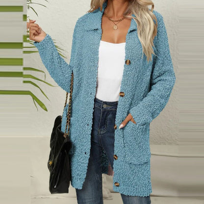 Clarisse | Women Teddy Fleece Button-Up Cardigan