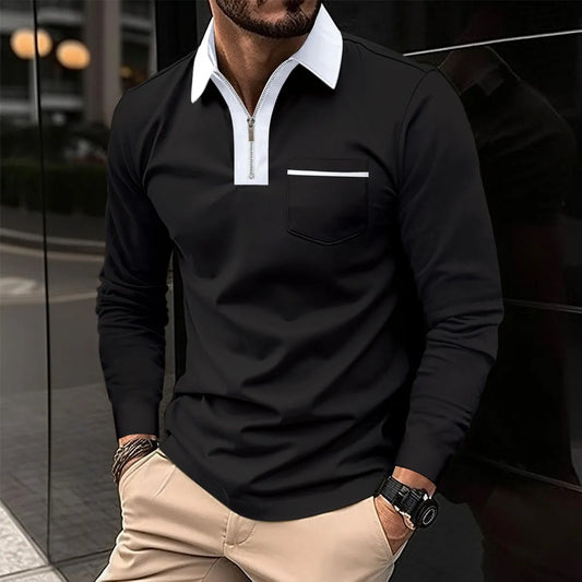 Calder | Long Sleeve with Contrast Collar Shirt